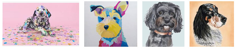 animal pets on canvas