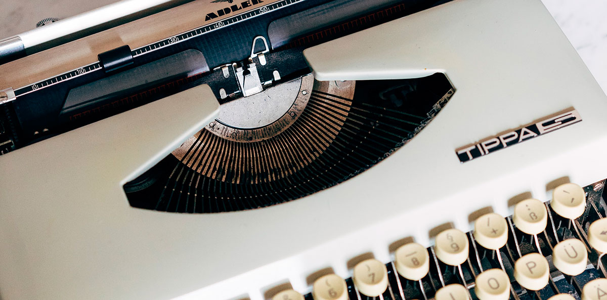 old fashioned typewriter canvas