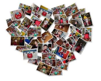 Love Heart Photo Collage on Canvas
