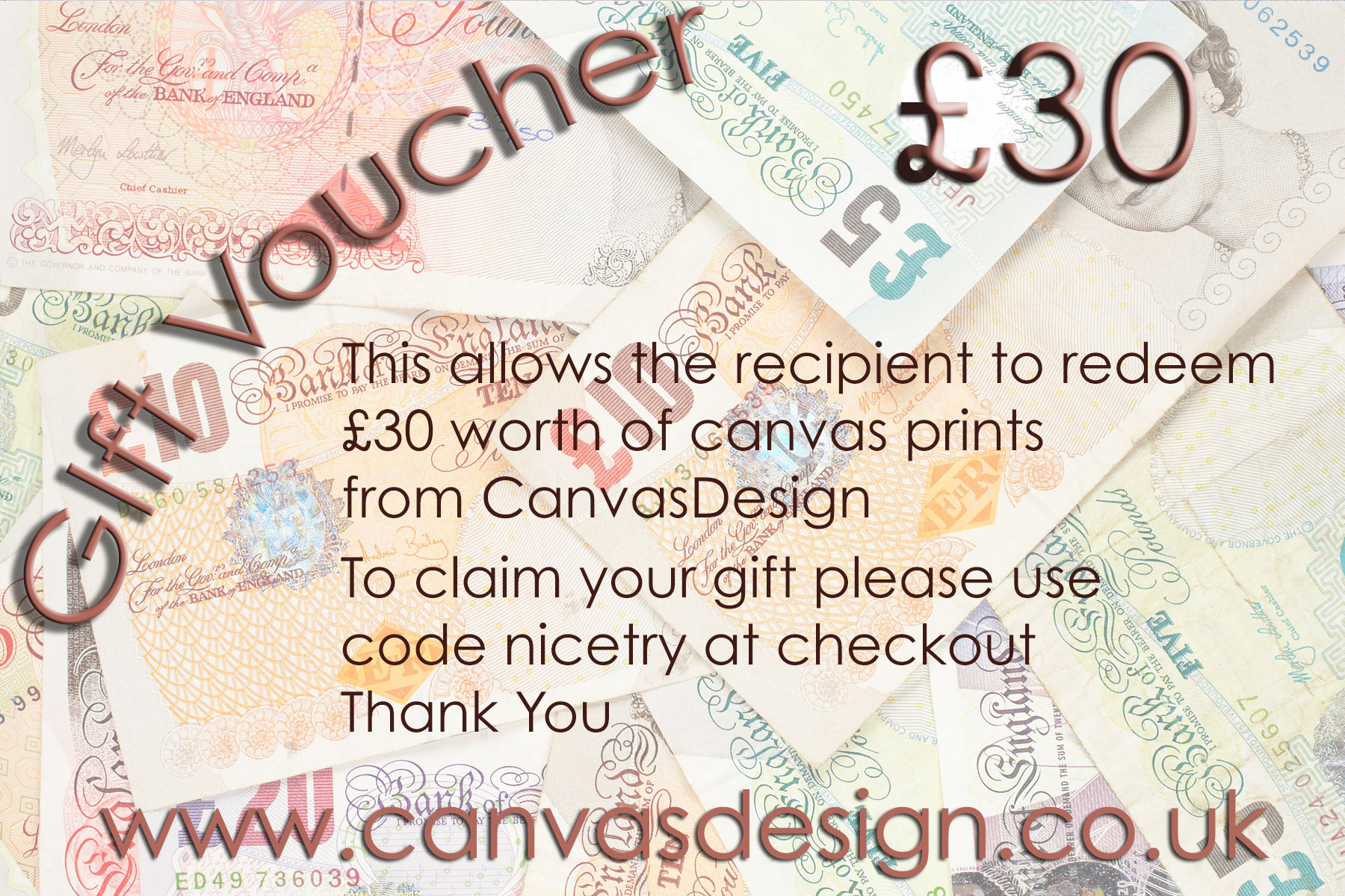 canvas print gift voucher for fathers day
