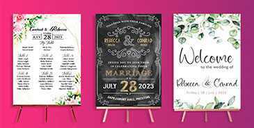 Wedding welcome signs on canvas