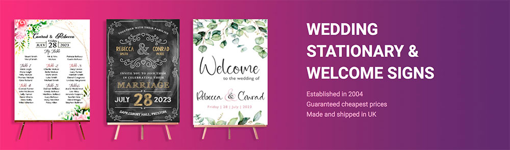 wedding welcome signs on canvas