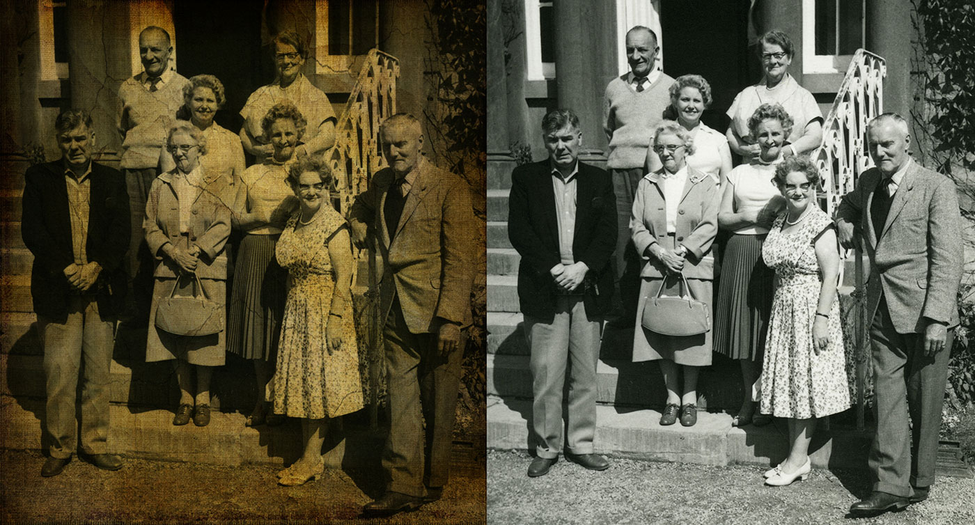 old photos restored as canvas prints for christmas presents