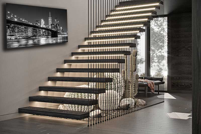 modern staircase canvas prints