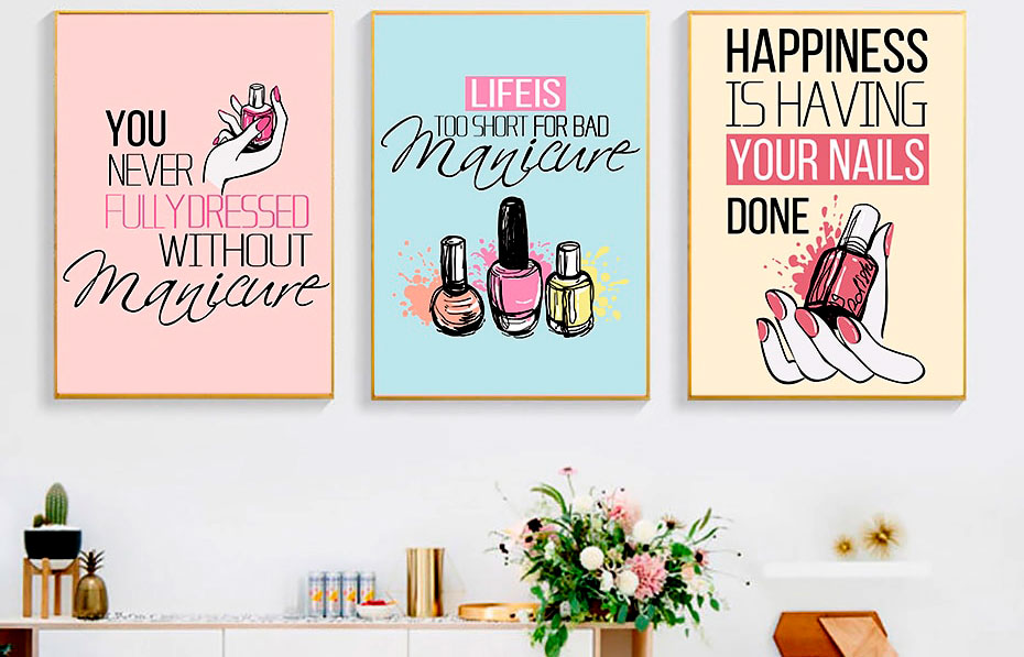 nail salon canvas wall art prints