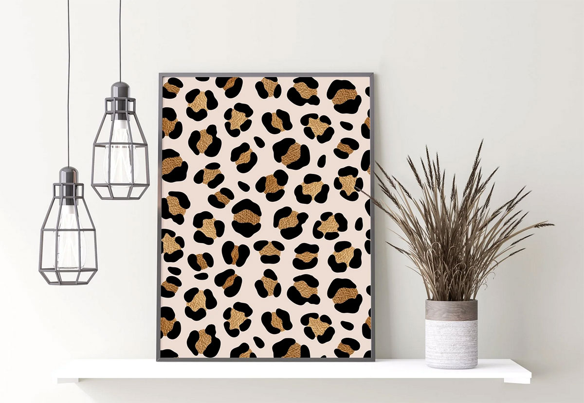 leopard print canvas wall art