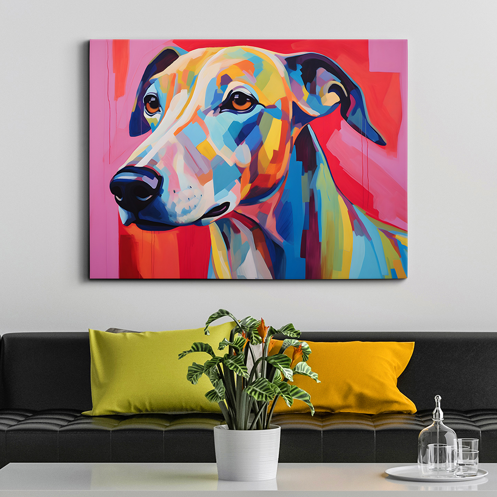 whippet on canvas