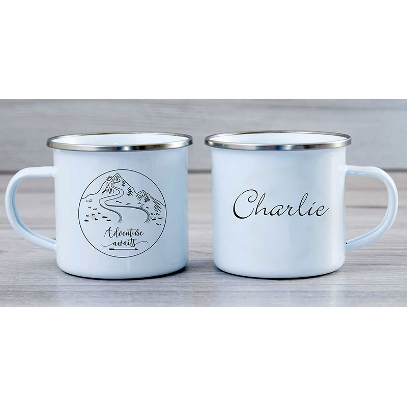 Adventure Chef's Enamel Mug, Camper Mug