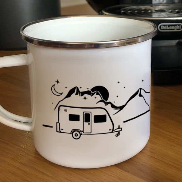 caravan camping cup close up quality view