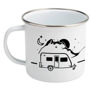 caravan camping enamel cup