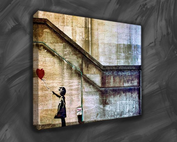 Banksy there is always hope on canvas art