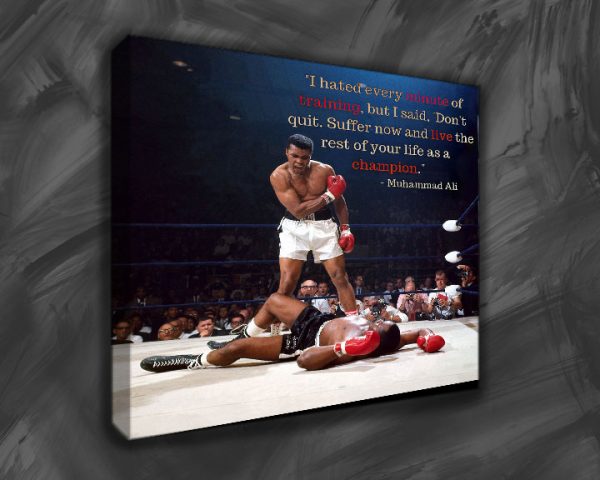 Muhammad Ali Train as a champion on canvas