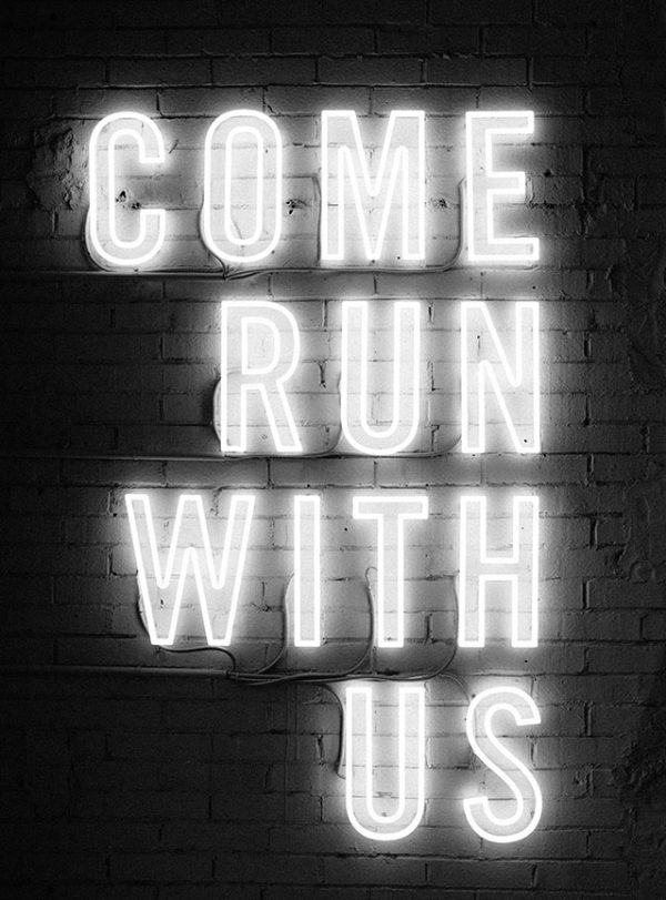 come run with us motivational canvas art