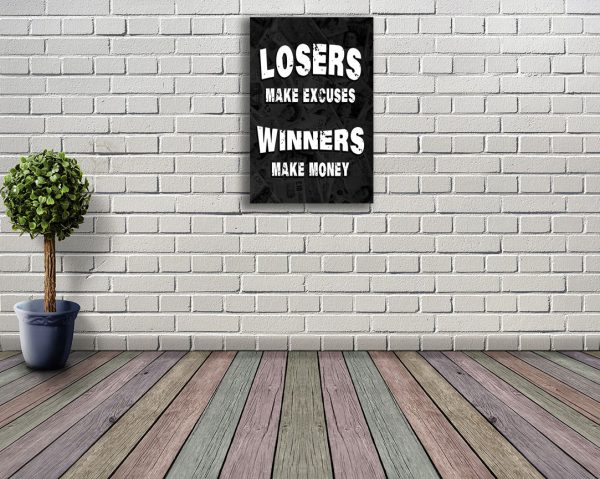 winners and losers motivational canvas art roomset