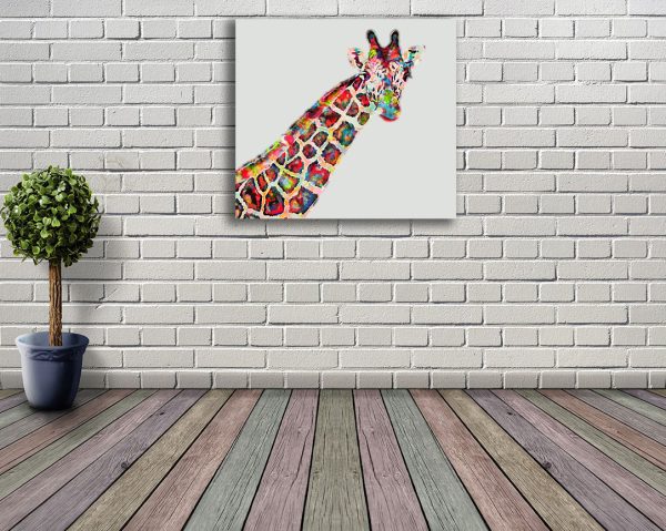 Giraffe canvas wall art room set