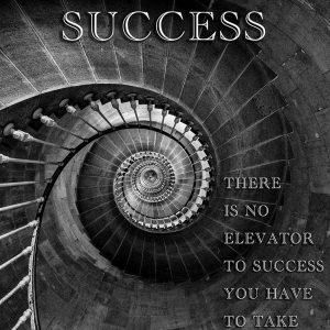 stairs to success motivational canvas art