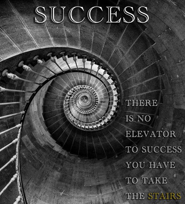 stairs to success motivational canvas art