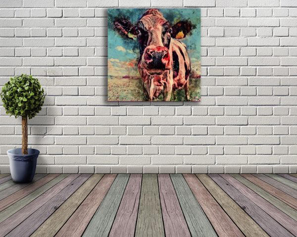 daisy cow canvas art