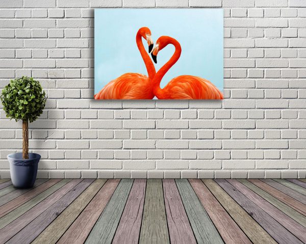 flamingo canvas art room set