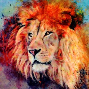 Lions head canvas art