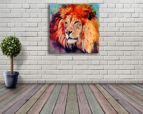 Lion canvas art roomset