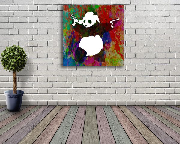 banksy panda with guns roomset