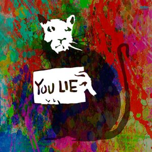 Banksy rat you lie