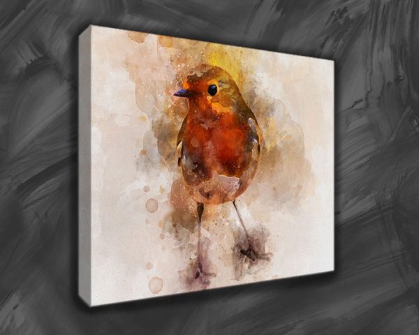 robin red breast sings canvas wall art art