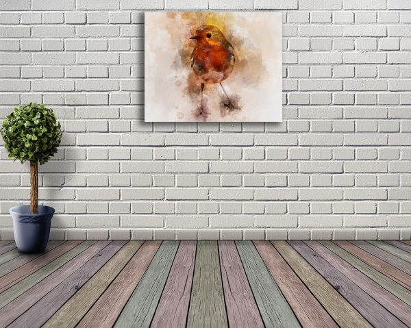 robin red breast sings canvas art room set