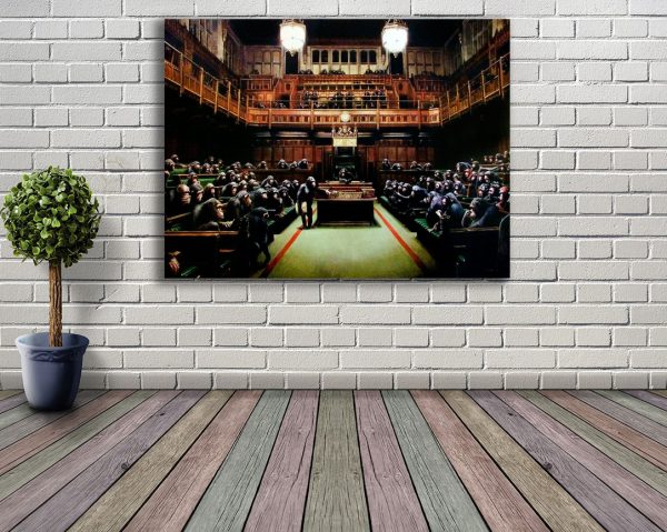 banksy monkey parliament room set