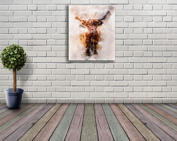 Highland Cow Wall Art canvas prints room set