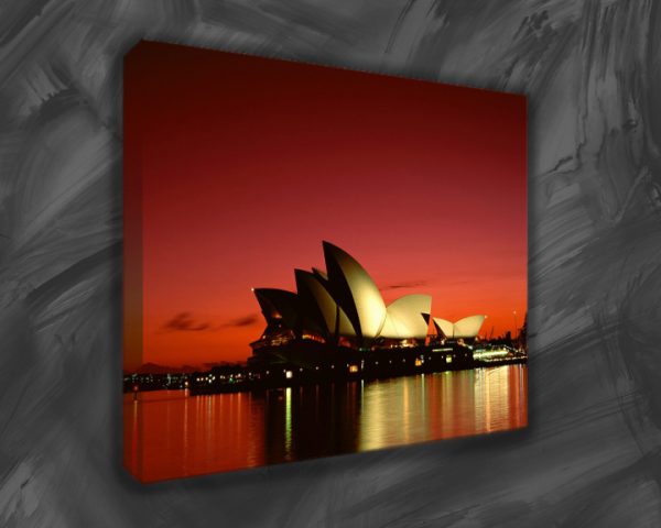 Scarlet Night Sydney Opera House on canvas