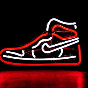 Neon Nike Canvas Art