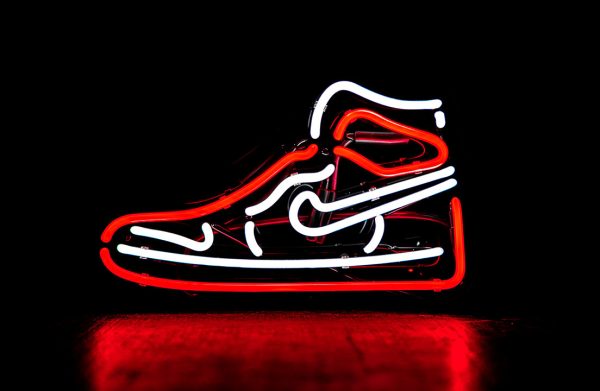 Neon Nike Canvas Art