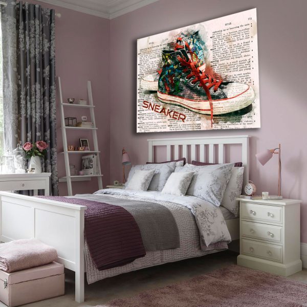 Shabby Shoe Canvas Wall Art UK roomset