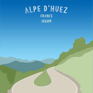 Alpe Dhuez cycling print