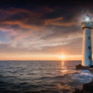 Lighthouse Watercolour Canvas Art